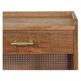Solid State Studio Jenna Mango Wood &amp; Rattan Bedside Table