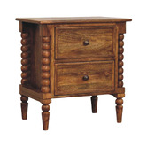Solid State Studio Ember 2 Drawer Mango Wood Bedside Table
