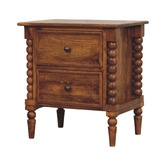Solid State Studio Ember 2 Drawer Mango Wood Bedside Table
