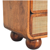 Solid State Studio Chesnut Austra Mango Wood &amp; Rattan Bedside Table