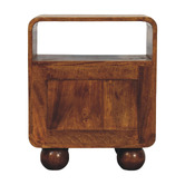 Solid State Studio Chesnut Austra Mango Wood &amp; Rattan Bedside Table