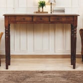 Solid State Studio Walnut Huxley 3 Drawer Mango Wood Console Table