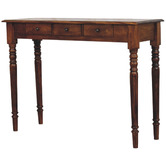 Solid State Studio Walnut Huxley 3 Drawer Mango Wood Console Table