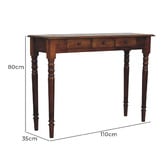 Solid State Studio Walnut Huxley 3 Drawer Mango Wood Console Table