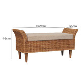 Solid State Studio Serafim Mango Wood &amp; Boucle Ottoman Bench
