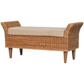 Solid State Studio Serafim Mango Wood &amp; Boucle Ottoman Bench