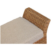 Solid State Studio Serafim Mango Wood &amp; Boucle Ottoman Bench