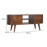 Solid State Studio Ares 4 Drawer Mango Wood TV Unit