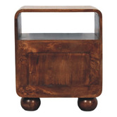 Solid State Studio Walnut Austra Mango Wood &amp; Rattan Bedside Table