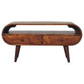 Solid State Studio Chestnut Yury 2 Drawer Mango Wood TV Unit