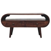 Solid State Studio Walnut Yury 2 Drawer Mango Wood TV Unit