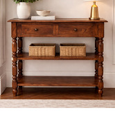 Solid State Studio Demi 2 Drawer Mango Wood Console Table