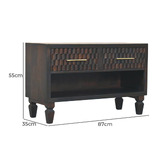 Solid State Studio Ambrose 2 Drawer Mango Wood Shoe Rack
