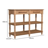 Solid State Studio Raisa 2 Drawer Mango Wood Console Table