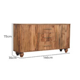 Solid State Studio Grigory 3 Drawer 2 Door Mango Wood Sideboard