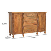 Solid State Studio Apollo 3 Drawer 2 Door Mango Wood Sideboard