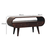 Solid State Studio Walnut Yury 2 Drawer Mango Wood TV Unit