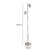 Sorella Living Lara Steel 2 Light Floor Lamp