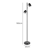 Sorella Living Lara Steel 2 Light Floor Lamp