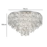 Sorella Living Calmeilles Crystal Flush Mount Ceiling Light
