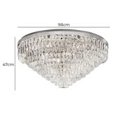 Sorella Living Valparaiso Steel &amp; Glass Flush Mount Ceiling Light