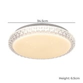 Sorella Living Delilah Round Crystal Look LED Oyster Light
