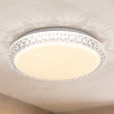 Sorella Living Delilah Round Crystal Look LED Oyster Light