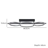Sorella Living Lanacera Steel LED Semi Flush Ceiling Light