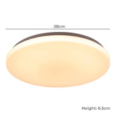 Sorella Living Diego Steel 38cm LED Oyster Light with Microwave Sensor
