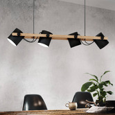 Sorella Living Hornwood Steel &amp; Rubberwood Pendant Light