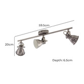 Sorella Living Seras Steel 3-Light Bar Spotlight