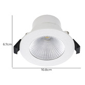 Sorella Living Roystar 90mm Cut Out LED 9W COB Recessed Downlight