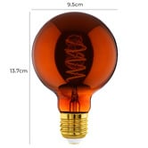 Sorella Living Elvo E27 Round 4W Amber 9.5cm LED Filament Bulb