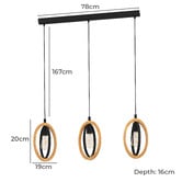 Sorella Living Basildon 3 Light Pendant