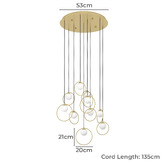 Sorella Living Round Portocolom 10 Light LED Pendant
