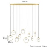 Sorella Living Oblong Portocolom 10 Light LED Pendant