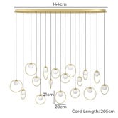 Sorella Living Oblong Portocolom 17 Light LED Pendant