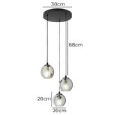Sorella Living Ariscani Glass Orb 3 Light Cluster Pendant