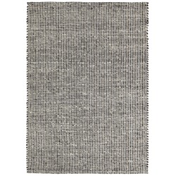 Network Carlos Felted Wool Rug Black Natural | Temple & Webster