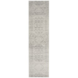 Network Rugs Urmia Silver Power Loomed Modern Runner | Temple & Webster