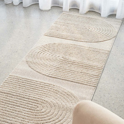 Network Rugs Beige Belle Curved Arches Runner | Temple & Webster