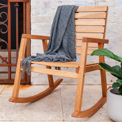 Texas Rustic Rocking Chair Hartman Natural Texas Wooden Outdoor Rocking Chair | Temple & Webster