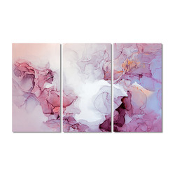 A La Mode Studio Cherry Blossom Stretched Canvas Wall Art Triptych ...