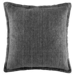Kas Grey Tailored Linen Cushion | Temple & Webster
