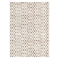 Brown & Cream Bass Squares Rug | Temple & Webster