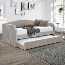 By Designs Esther Velvet Single Daybed With Trundle | Temple & Webster