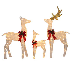 Enchanted&Evergreen 3 Piece White Standing Reindeer Outdoor Christmas ...