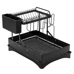 BraxtonHome 2 Tier Carbon Steel Dish Drying Rack | Temple & Webster