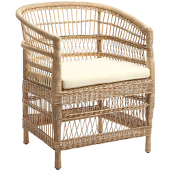 Temple & Webster Natural Malawi Style PE Rattan Outdoor Cushioned ...