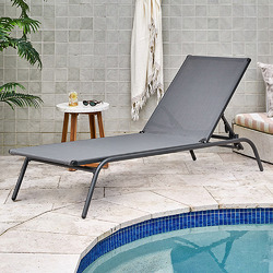 Temple & Webster Malu Steel & Textilene Outdoor Sun Lounges